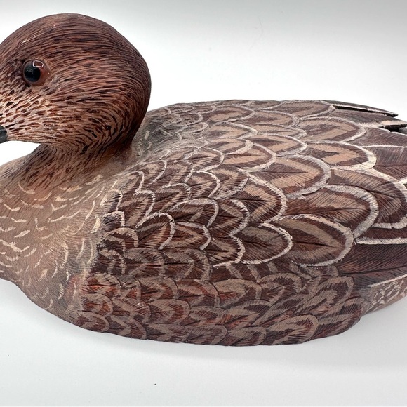 Handmade Folk Art Carved Wood Pintail Duck ERIK VANDE BOGART - Picture 5 of 10